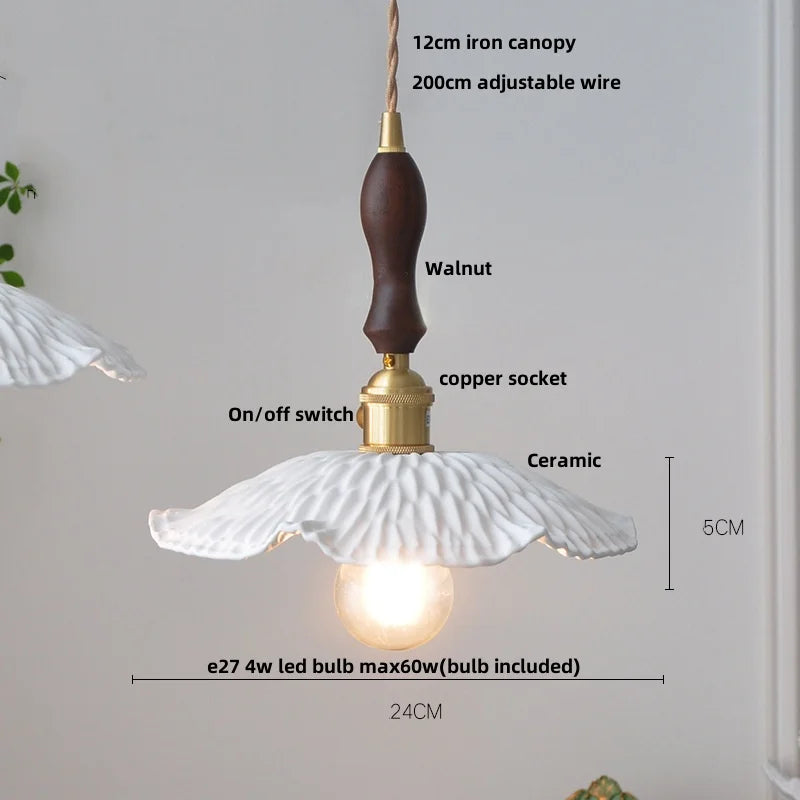 DecorBites™ Ceramic LED Pendant Lamp with Adjustable Copper Socket - Nordic Modern Home Decor