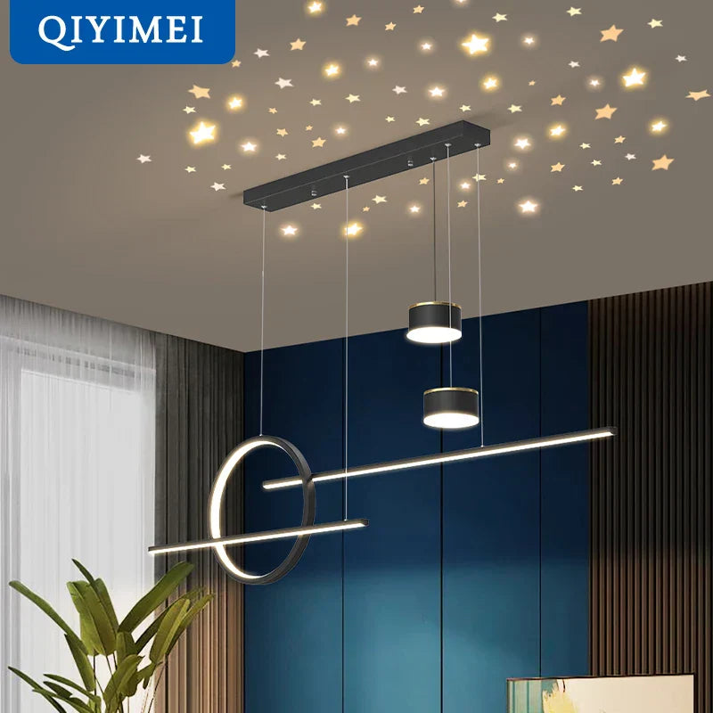 DecorBites™ Black Nordic Style LED Pendant Lights for Living Room Dining Room Lighting