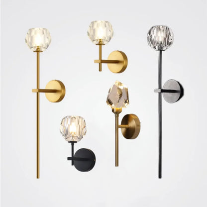 DecorBites™ Crystal Wall Sconce: Modern LED Fixture for Bedroom, Living Room, and Hallway