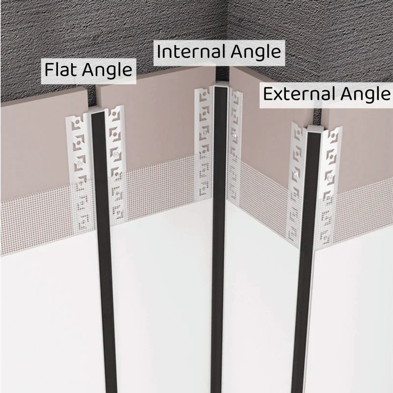 DecorBites™ Black LED Aluminum Profile for Invisible Ceiling Light Strip Bar