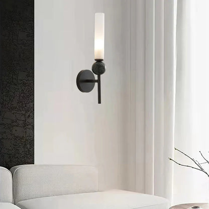 DecorBites™ Black Green Marble Wall Lamp Sconce with Copper Acrylic Lampshade