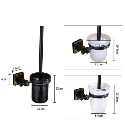 DecorBites™ Aluminum Carved Toilet Brush Holder Set