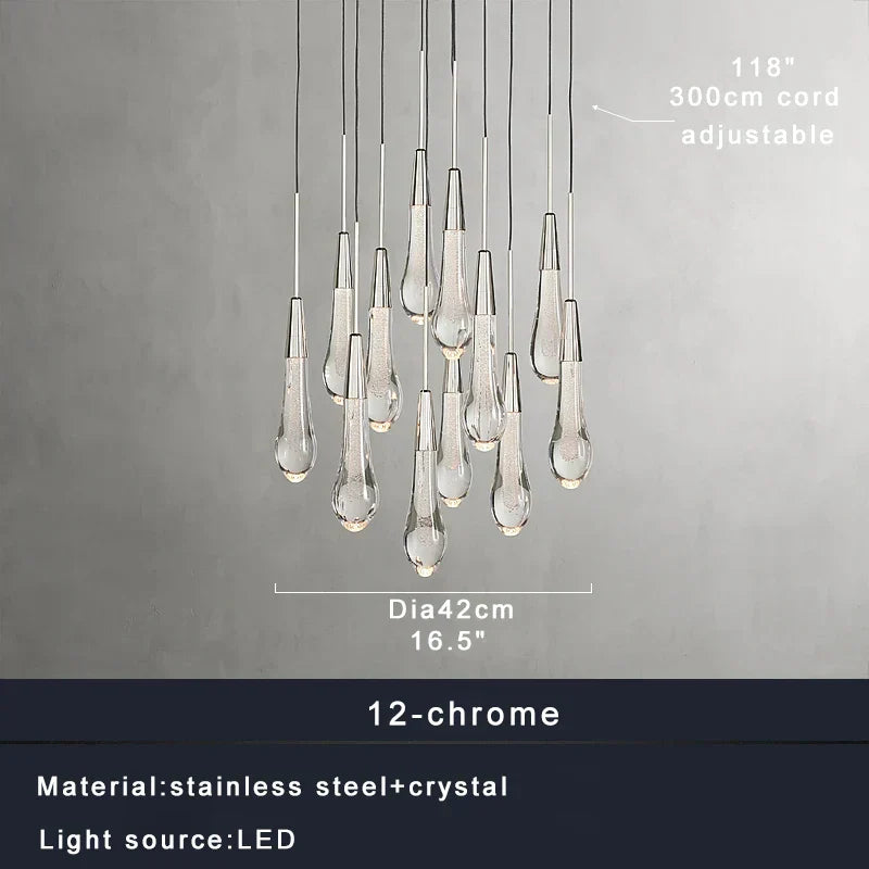 DecorBites™ Crystal Water-drop Ceiling Chandelier, Elegant Dining Room Décor.