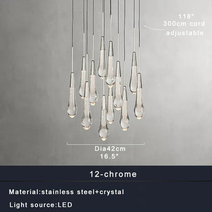DecorBites™ Crystal Water-drop Ceiling Chandelier, Elegant Dining Room Décor.