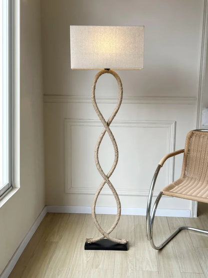 ™ Hemp Rope Fabric Shade LED Floor Lamp for Home Decor