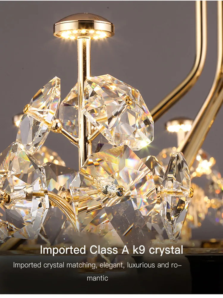 ™ Luxe Crystal Ceiling Chandelier - Elegant Home Decor Hanging Light for Living Room
