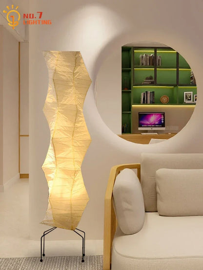 DecorBites™ Akari Noguchi Rice Paper Floor Lamp LED E27: Art Decor Interior Lighting for Living Room