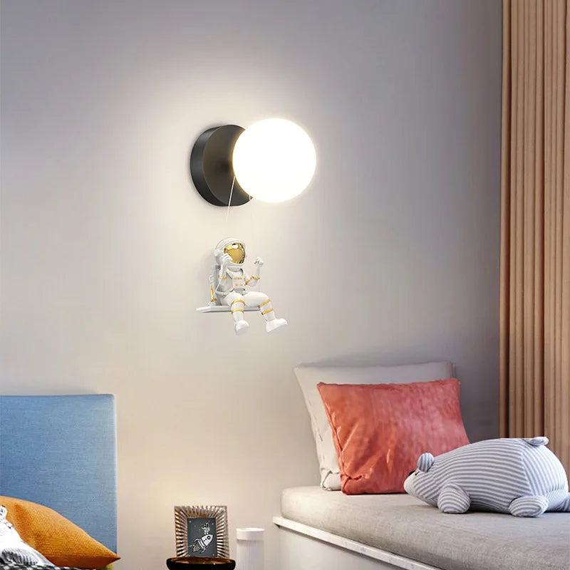 ™ Kids Astronaut Wall Lamp: Modern Space Theme Bedroom Light Fixture