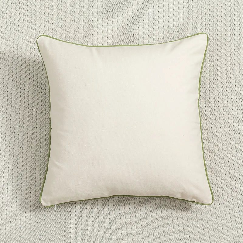 DecorBites™ Botanical Floral Embroidered Cushion Cover - Country Style Decorative Pillowcase