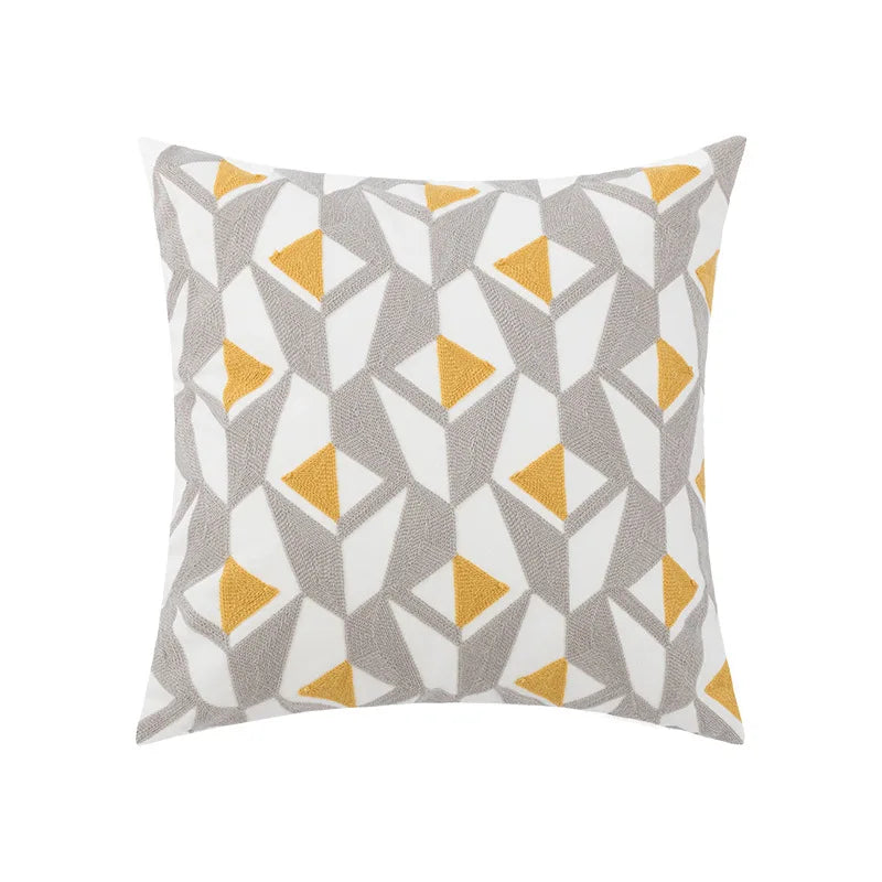 DecorBites™ Daisy Floral Geometric Embroidery Pillowcase, Soft Comfortable Home Decor Cover
