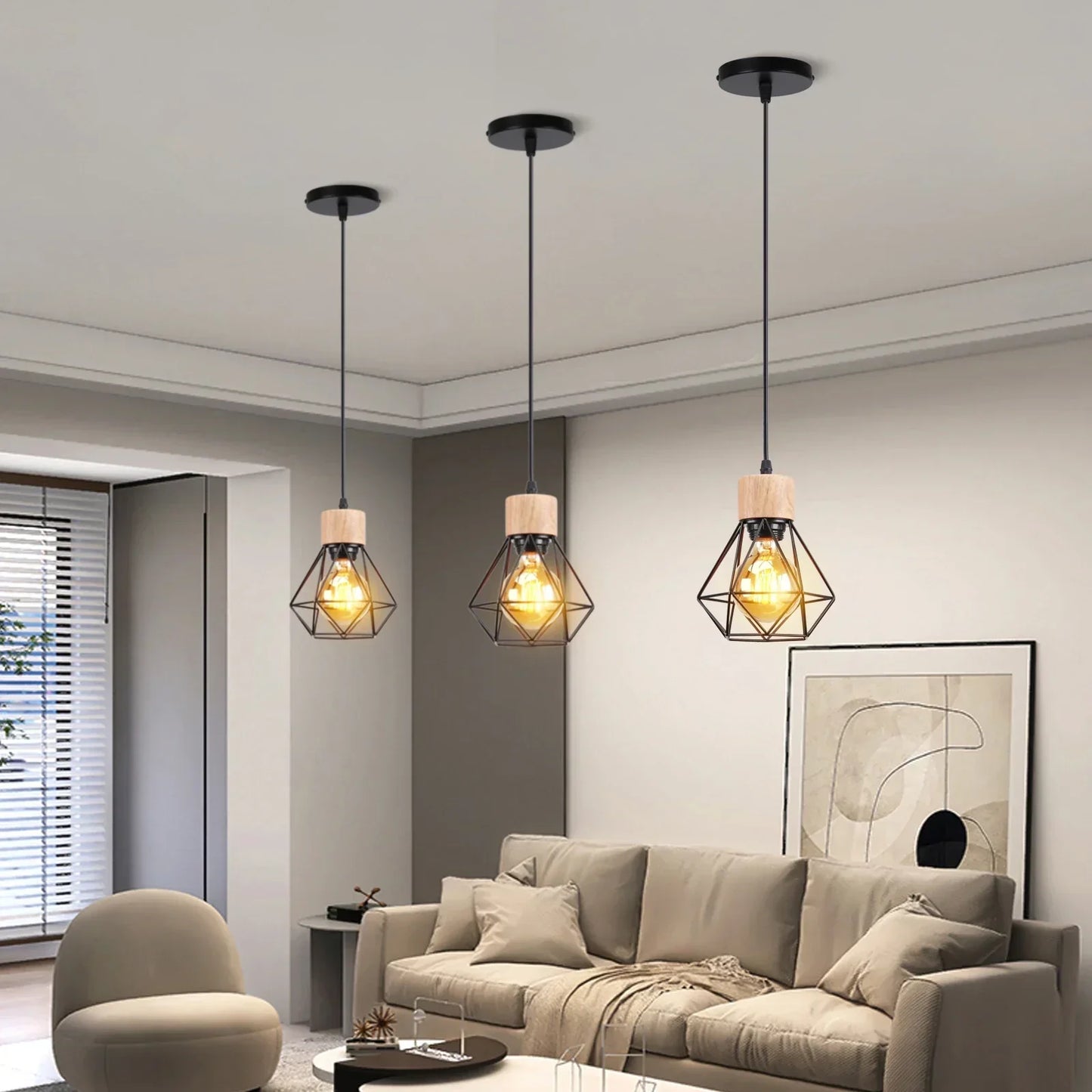 DecorBites™ Industrial Loft Pendant LED Ceiling Light for Home Living Room Kitchen Decor