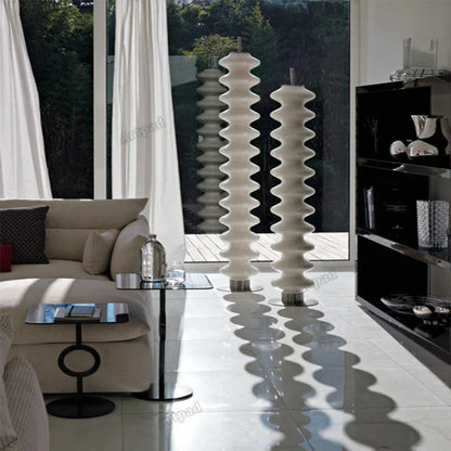 DecorBites™ Gourd Glass Floor Lamp: Nordic Design LED Night Light for Bedroom and Living Room