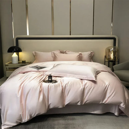 DecorBites™ Egyptian Cotton Bedding Set - Solid Color Sheet Pillowcase Duvet Cover