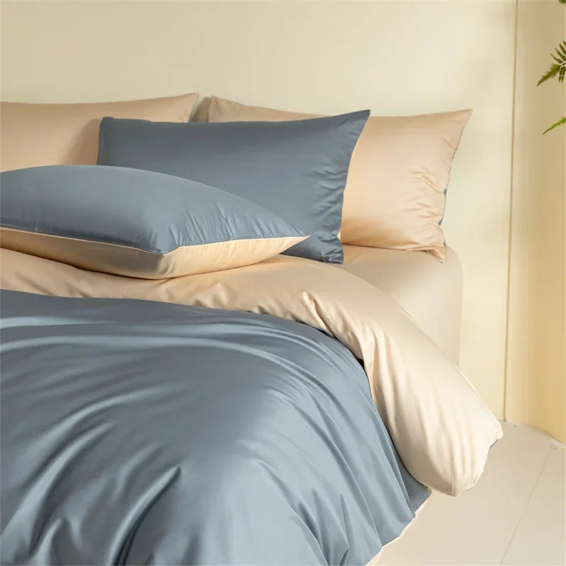 DecorBites™ Egyptian Cotton Bedding Set: Sheet, Pillowcase, Blanket Cover in Queen King Size