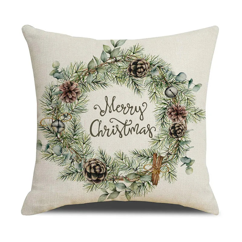 DecorBites™ Cartoon Birds Christmas Pillowcase 45X45cm - Linen Sofa Cushion Cover