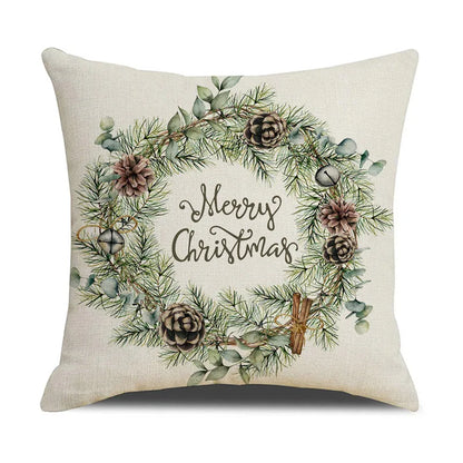 DecorBites™ Cartoon Birds Christmas Pillowcase 45X45cm - Linen Sofa Cushion Cover