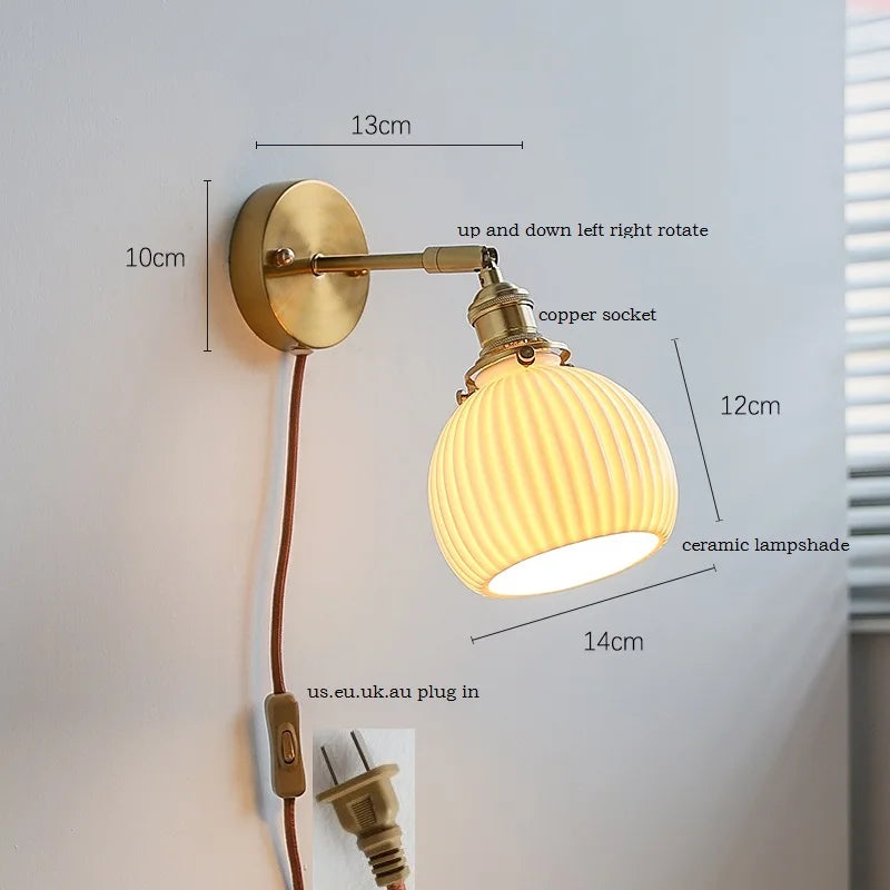 DecorBites™ Ceramic LED Wall Sconce Lamp for Bathroom Bedroom Living Room Mirror Lighting