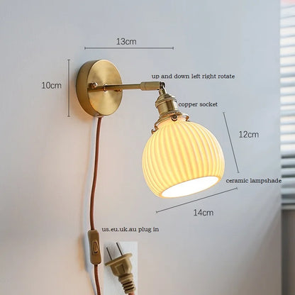DecorBites™ Ceramic LED Wall Sconce Lamp for Bathroom Bedroom Living Room Mirror Lighting