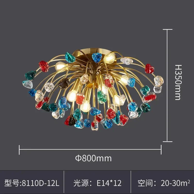 DecorBites™ Crystal Chandelier LED Lighting Fixture for Dining Room & Kitchen Island