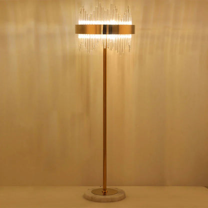 DecorBites™ Crystal Gold Floor Lamp for Bedroom & Living Room - Modern Luxury LED Light
