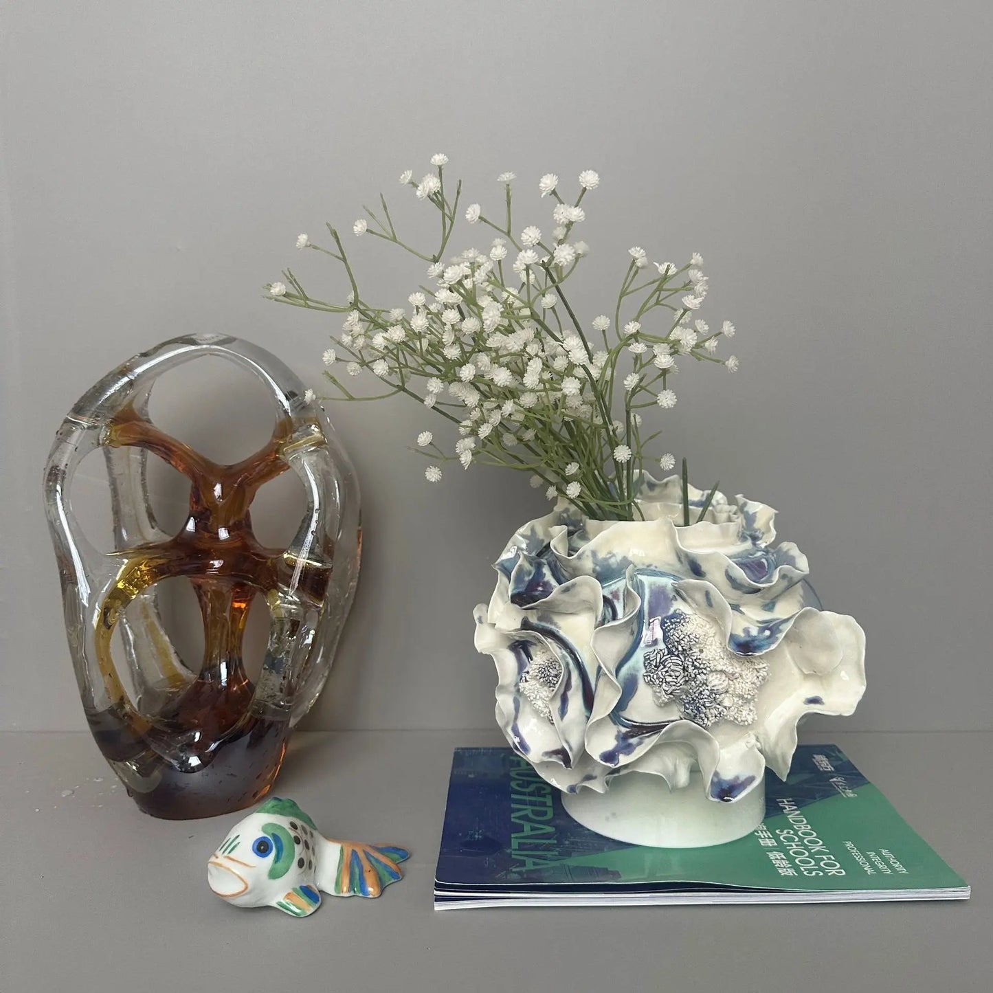 DecorBites™ Handmade Porcelain Fold Pattern Vase - Home Decoration & Floral Arrangement