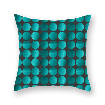 DecorBites™ Geometric Leaf Flower Pillowcase Teal Blue Sofa Car Home Decor Throw Cover