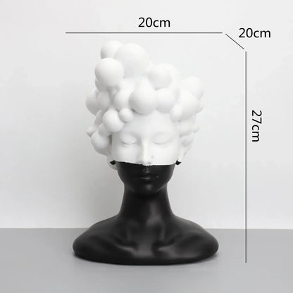 DecorBites™ Abstract Woman Figurine Resin Sculpture Home Decor Human Head Statue