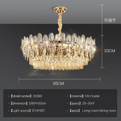 DecorBites™ Crystal Chandelier Light: Modern LED Living Room Dining Bedroom Luxury