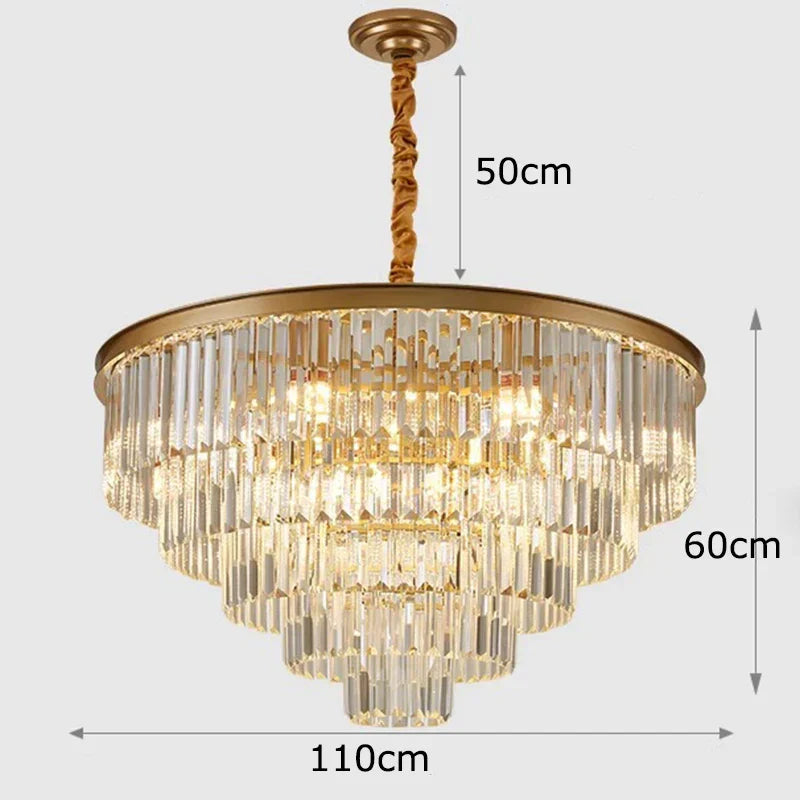 DecorBites™ Crystal Chandelier Stair Pendant Light Interior Lighting for Modern Home Decor