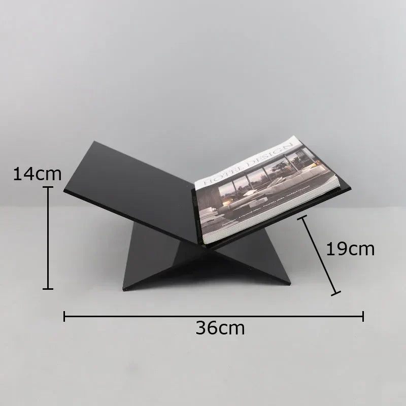 DecorBites™ Acrylic Bookshelf Marble Base Organizer Modern Home Decor Shelf Magazine Holder