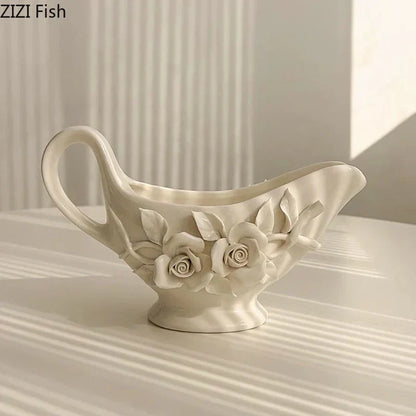 DecorBites™ Camellia Flower Ceramic Tissue Box - Modern Home Decor