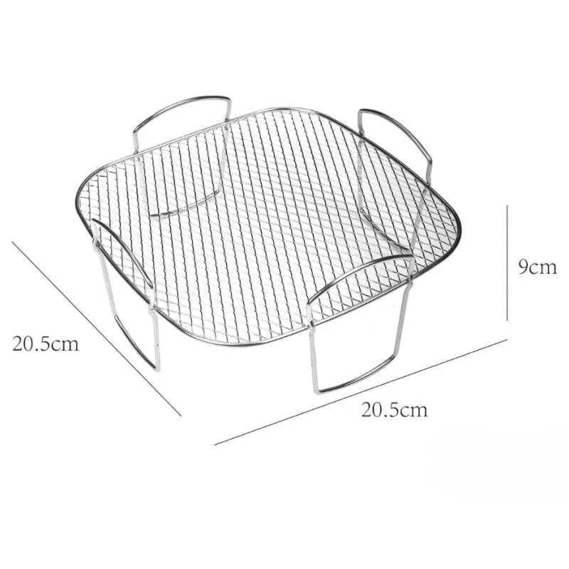 DecorBites™ Air Fryer Stainless Steel Dehydrator Rack Layer for Cooking Baking
