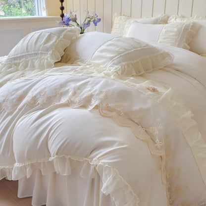 DecorBites™ Lace Princess Bedding Set Twin Queen Bed All Seasons
