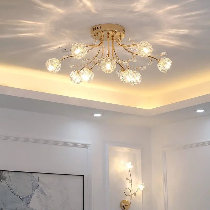 DecorBites™ Crystal Ceiling Light for Modern Light Luxury Living Spaces by Samsarah Lighting