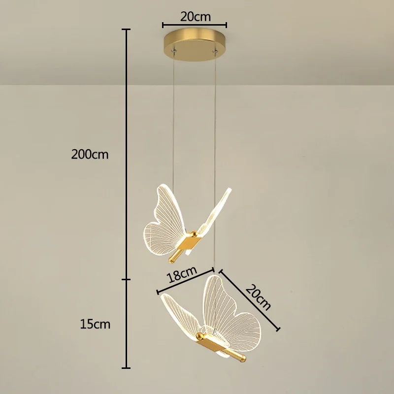 DecorBites™ Butterfly Chandelier: Nordic Staircase Pendant Lamp for Living Room Ceiling Light