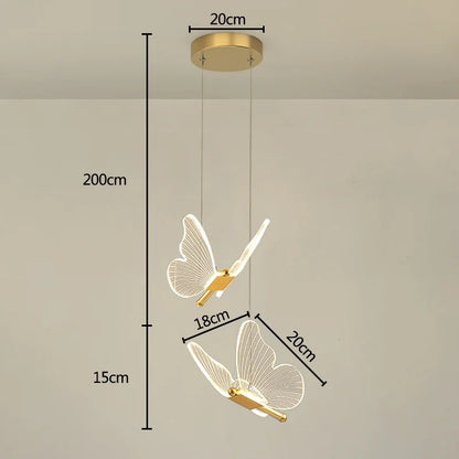 DecorBites™ Butterfly Chandelier: Nordic Staircase Pendant Lamp for Living Room Ceiling Light