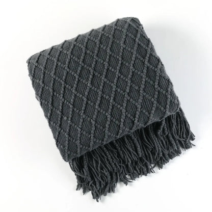 ™ Knitted Pineapple Grid Throw Blanket - Nordic Sofa Blanket for Home Decor