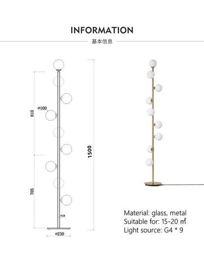 DecorBites™ Glass Ball Standing Lamp Set: Nordic Postmodern Minimalist Magic Beans Style