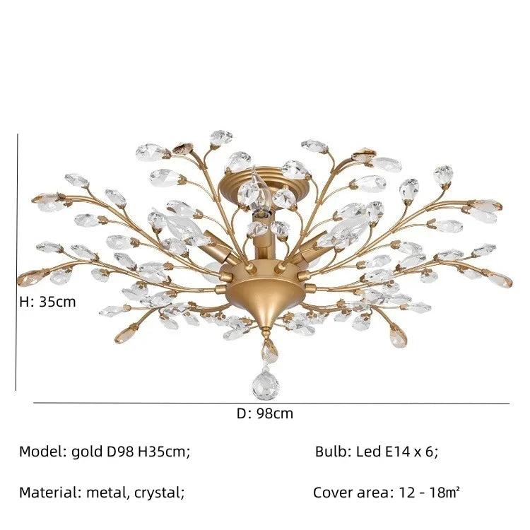 DecorBites™ Crystal Chain Pendant Chandelier LED Lights for Indoor Decor
