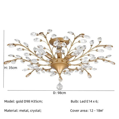 DecorBites™ Crystal Chain Pendant Chandelier LED Lights for Indoor Decor