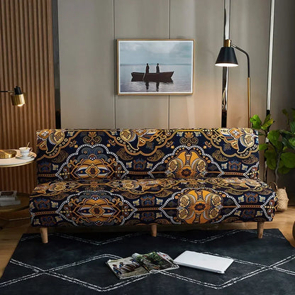 DecorBites™ Bohemian Mandala Futon Sofa Cover - No Armrest Couch Slipcover