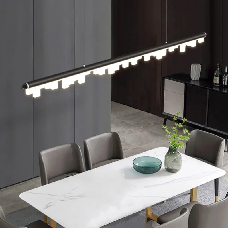 DecorBites™ LED Hanging Lamps Strip: Modern Art Designer Pendant Lights for Home Decor