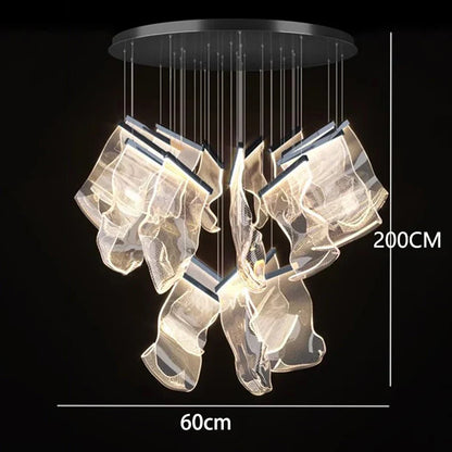 DecorBites™ Crystal Chandelier Stair Pendant Living Room Lighting Modern Interior Pendant Lights