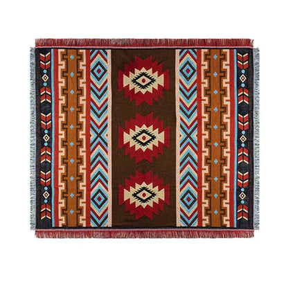DecorBites™ Geometric Cotton Knitted Sofa Blanket & Tapestry