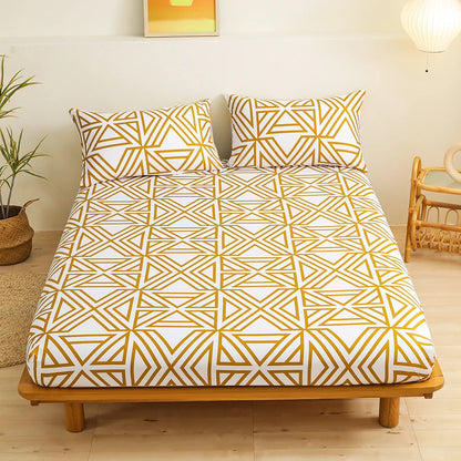 DecorBites™ Geometric Figure Sheet Set with 2 Pillowcases for Bedroom All Seasons