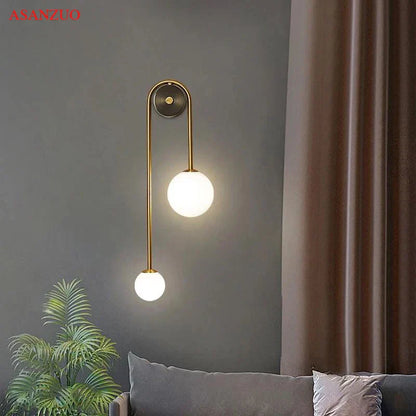 DecorBites™ Glass Ball Gold LED Wall Lamp for Modern Home Decor & Lighting