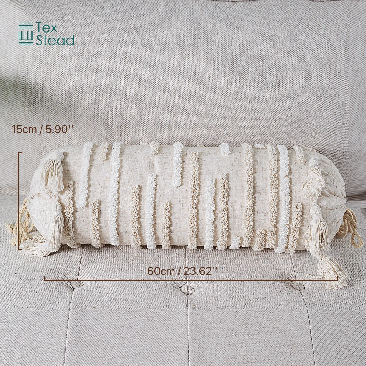 DecorBites™ Boho Tufted Tassel Lumbar Throw Pillow