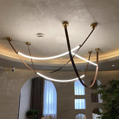 DecorBites™ Leather Chandelier: Minimalist Nordic LED Pendant Lamp for Living Room, Dining Room & Bedroom