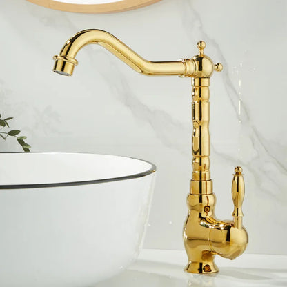 ™ Gold Basin Faucet Single Handle Bathroom Sink Tap Hot Cold Mixer Tap