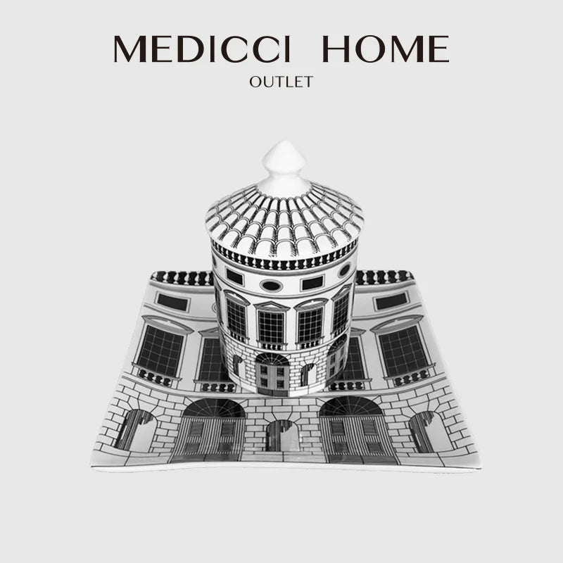 DecorBites™ Ancient Roman Architecture Ceramic Incense Candlestick Luxury Home Ornament
